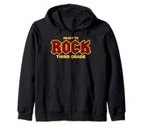 Back to School Funny Ready to Rock the Third Grade Zip Hoodie