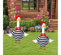 Back to School Goose Outfit French Clothes Set for 23" High Cement or Plastic Lawn Goose, Halloween Porch Greese Costume for Outdoor Garden Duck Statue Decor