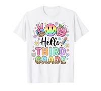 Back to School Hello 3rd Grade Boys Girls Teacher Value Graphic T-Shirt, Men, White, XL