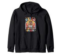 Back To School Hello 4th Grade Capybara Fourth Grade Zip Hoodie