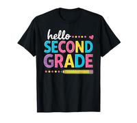 Back To School Hello Second Grade Design With Pastel Text T-Shirt