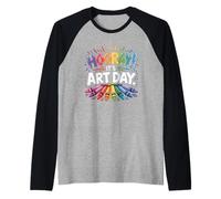 Back to School Hooray It's Art Day Art Teacher Art Artist Raglan Baseball Tee