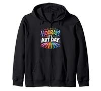 Back To School Hooray It's Art Day Art Teacher Art Artist Zip Hoodie