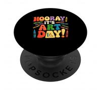 Back To School Hooray It's Art Day Art Teacher Artist PopSockets Adhesive PopGrip