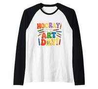 Back to School Hooray It's Art Day Art Teacher Artist Raglan Baseball Tee