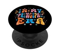 Back to School In My Principal Era Funny First Day Groovy PopSockets Adhesive PopGrip
