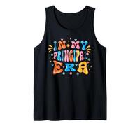 Back to School In My Principal Era Funny First Day Groovy Tank Top
