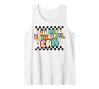 Back to School In My Principal Era Funny First Day Groovy Tank Top