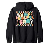 Back to School In My Principal Era Funny First Day Groovy Zip Hoodie