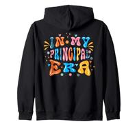 Back to School In My Principal Era Funny First Day Groovy Zip Hoodie