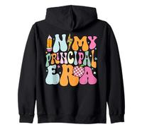 Back to School In My Principal Era Funny First Day Groovy Zip Hoodie