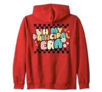 Back to School In My Principal Era Funny First Day Groovy Zip Hoodie