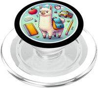 Back To School Llama Alpaca Boys Girls Student Kids Lover PopSockets PopGrip for MagSafe