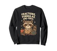 Back To School Math Teacher Raccoon Fractions Formulas Feral Sweatshirt