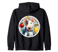 Back To School Miniature Bull Terrier Dog Boy Girl Kid Owner Zip Hoodie
