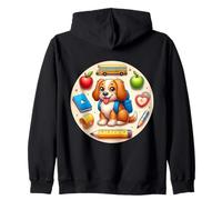 Back To School Nederlandse Kooikerhondje Dog Boys Girls Kids Zip Hoodie