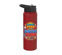 Back to School Never Fear The Substitue Teacher is Here Stainless Steel Insulated Water Bottle