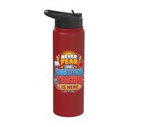 Back to School Never Fear The Substitue Teacher is Here Stainless Steel Insulated Water Bottle