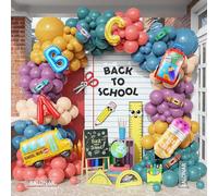 Back to School Party Decorations Colorful Kindergarten Graduation Balloons Garland Arch Kit With Pencil Bag Foil Balloons for Welcome Back to School Preschool Graduation Party Supplies (Style 2)