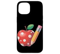 Back to School Pencil and Apple Teacher Student Case for iPhone 15