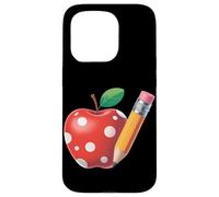 Back to School Pencil and Apple Teacher Student Case for iPhone 15 Pro