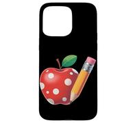 Back to School Pencil and Apple Teacher Student Case for iPhone 15 Pro Max