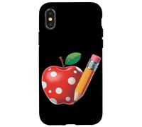 Back to School Pencil and Apple Teacher Student Case for iPhone X/XS