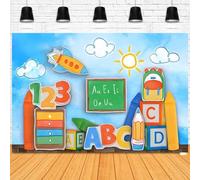 Back to School Photography Backdrop Children First Day of Preschool Chalkboard Classroom Teacher Student Party Photo Background Teaching Online Teacher Welcome Photo Backdrop,9X6FT