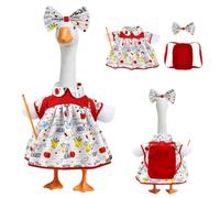 Back to School Porch Goose Outfit Includes Bow Headband Red Schoolbag