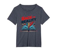 Back to School Reality: Fun Student Supplies Graphic T-Shirt, Women's Plus, Heather Blue, 5X