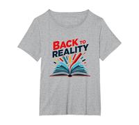 Back to School Reality: Fun Student Supplies Graphic T-Shirt, Women's Plus, Heather Grey, 1X