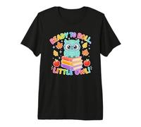 Back to School Retro Teacher First Day Ready Cute Little Owl Premium T-Shirt
