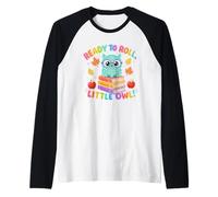 Back to School Retro Teacher First Day Ready Cute Little Owl Raglan Baseball Tee