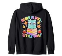 Back To School Retro Teacher First Day Ready Cute Little Owl Zip Hoodie
