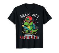 Back to School Rollin' Into Kindergarten T-Rex Skateboarding T-Shirt