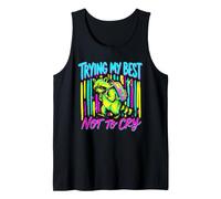 Back to School Sad Raccoon Trying My Best Not to Cry Tank Top