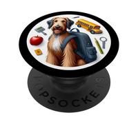 Back To School Scottish Deerhound Dog Boy Girls Student Kids PopSockets Adhesive PopGrip