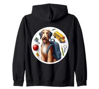 Back To School Scottish Deerhound Dog Boy Girls Student Kids Zip Hoodie