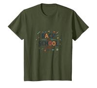 Back to School Season: Fun Learning Adventures Ahead T-Shirt, Kids, Olive, 3 Years