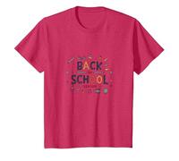Back to School Season: Fun Learning Adventures Ahead T-Shirt, Kids, Red Heather, 12 Years