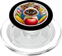 Back To School Siamese Cat Boys Girls Student Kids Owner New PopSockets PopGrip for MagSafe
