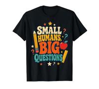 Back to School Small Humans Big Questions Retro Teacher Kids Value Graphic T-Shirt, Men, Black, XL
