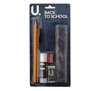 Back to School Stationery Set Kids Pencil Pen Ruler Eraser Sharpener Glue Stick
