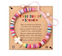Back to School Stuff First Day of School Gifts Bracelets for Mommy and Me Daughter Son First Day of 1 2 3 Grad Preschool Kindergarten High School Back to Scool Supplies, 4 UK, no gemstone