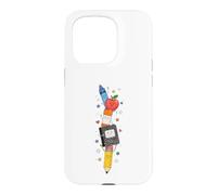 Back To School Supplies Teacher Classroom Pencil Apple Art Case for iPhone 15 Pro