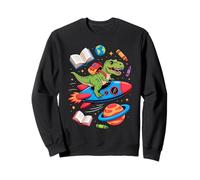 Back To School T-Rex Dinosaur Spaceship Rocket Sweatshirt