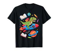 Back to School T-Rex Dinosaur Spaceship Rocket T-Shirt