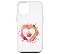 Back To School Teacher Heart Pencil Apple Love Case for iPhone 12/12 Pro