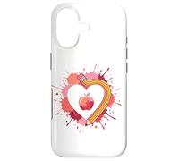 Back To School Teacher Heart Pencil Apple Love Case for iPhone 17