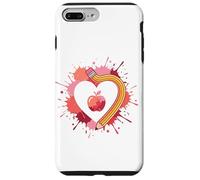 Back To School Teacher Heart Pencil Apple Love Case for iPhone 7 Plus/8 Plus